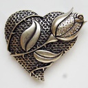 LOVING ROSE, 4cm-Gürtelschließe,  Herz mit Rose Swarovski Krista