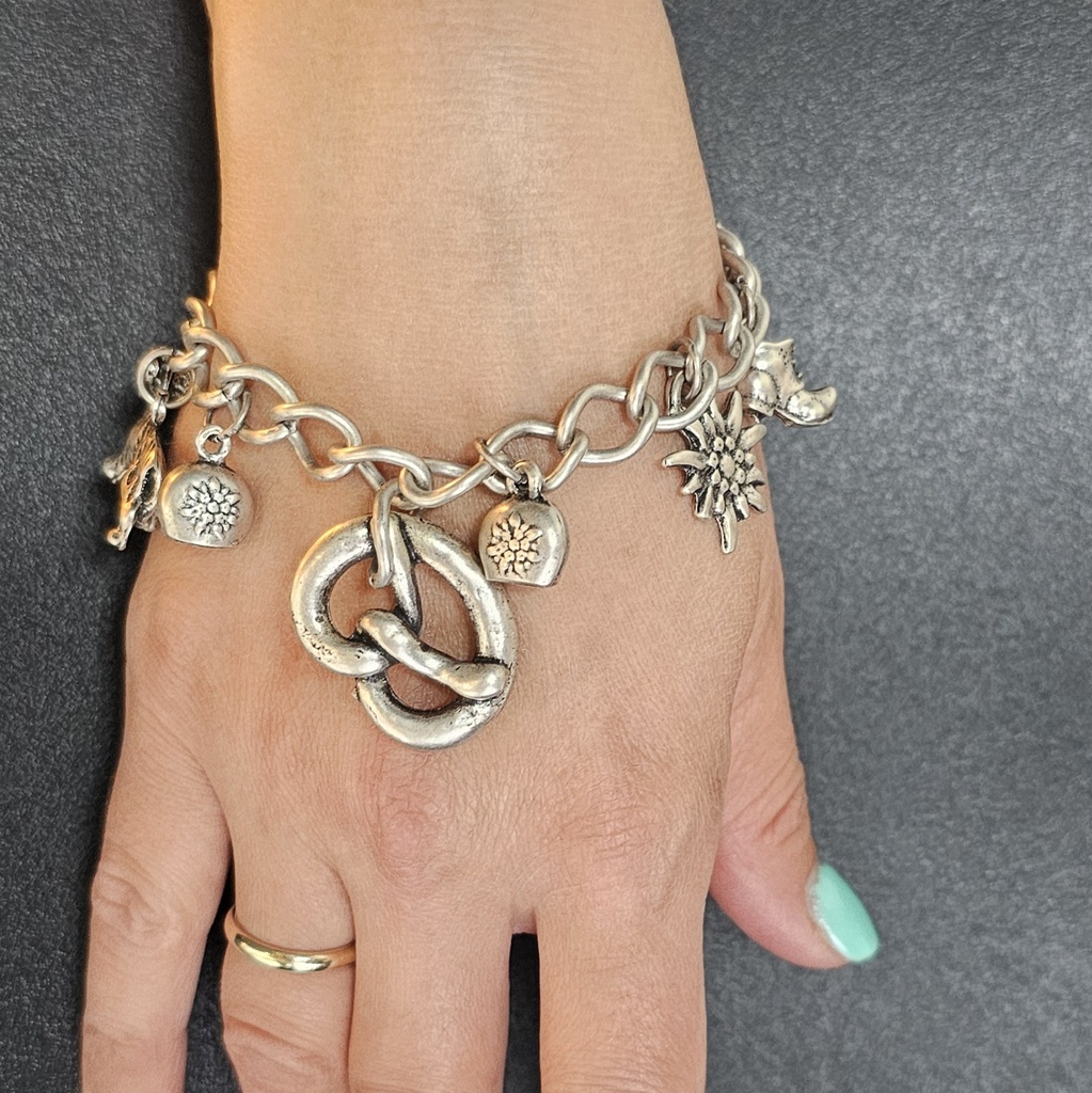 Armband WIESN,Fb:silber,OKTOBERFEST,WASN,GÄUBODEN,Trachten-Schmu
