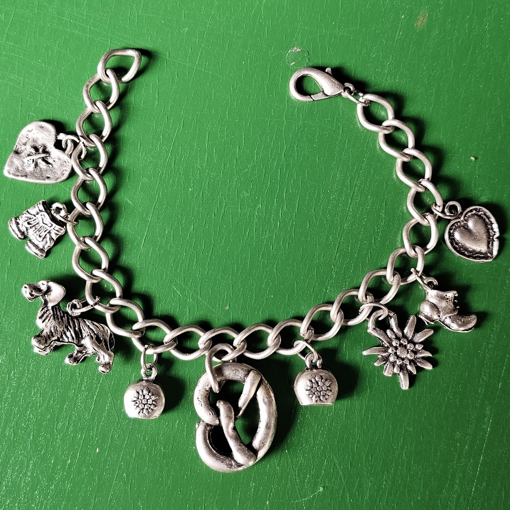 Armband WIESN,Fb:silber,OKTOBERFEST,WASN,GÄUBODEN,Trachten-Schmu