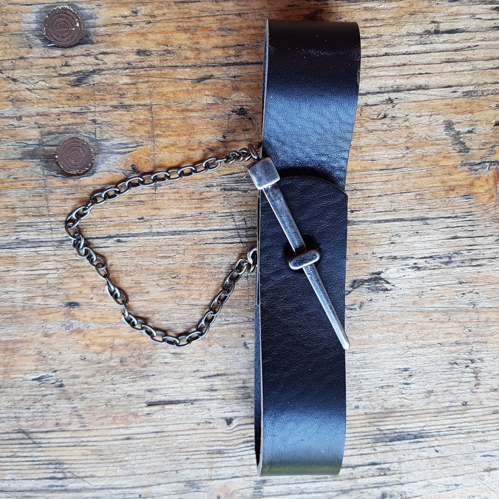Krughalter,Fb:schwarz ,Leder,Mittelalter,Larp,Wikinger,Cosplay