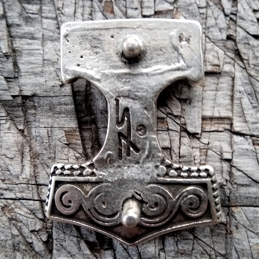 Schonenhammer, Mjölnir, Thorshammer, silberner Beschlag