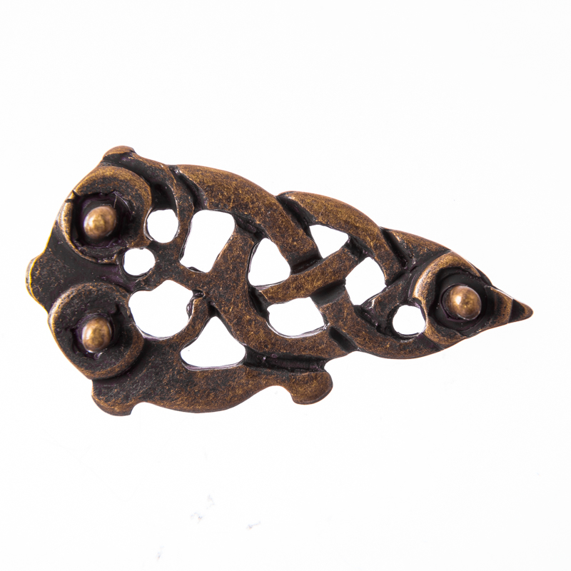Gürtelspitze keltische Schlange 2,5cm, altmessingfarben