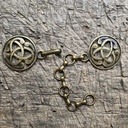 TRISCEL KNOT,Fb:altmessing,Verschluss,Wikinger,Kelten,Mantel,Umh
