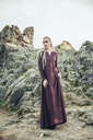 Unterkleid "Silke" braun langarm bodenlang 100% Baumwolle Leonardo Carbone 4899d