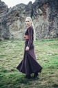 Unterkleid "Silke" braun langarm bodenlang 100% Baumwolle Leonardo Carbone 4899d