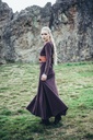 Unterkleid "Silke" braun langarm bodenlang 100% Baumwolle Leonardo Carbone 4899d