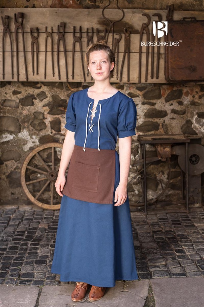 [070020CM60] Schürze Nele, Braun Mittelalterliches vom Burgschneider