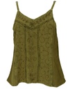 Besticktes Trägertop olivgrün ton-in-ton - Indischer Boho Chic