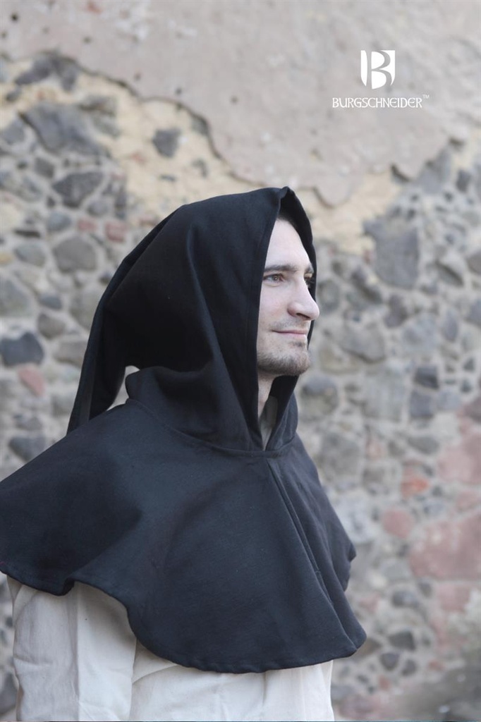 [040001NH22] Gugel Capellus, Schwarz Mittelalterliches vom Burgschneider