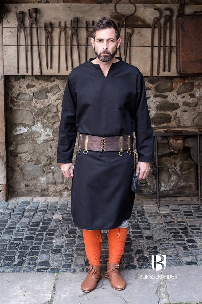 [010030CN23-S] Tunika Ekwin, Schwarz Mittelalterliches vom Burgschneider (S)