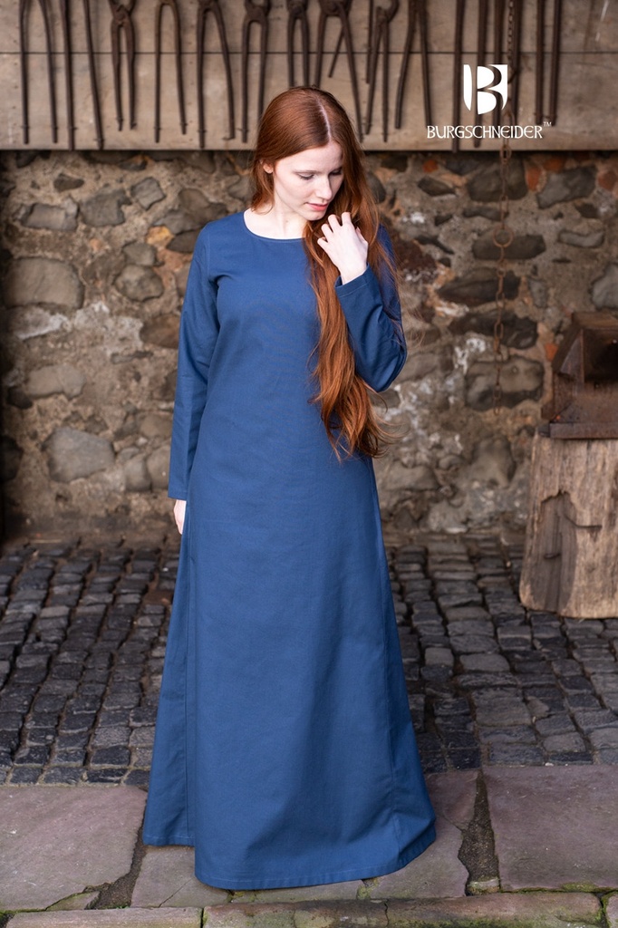 Unterkleid Freya, Waidblau Mittelalterliches vom Burgschneider