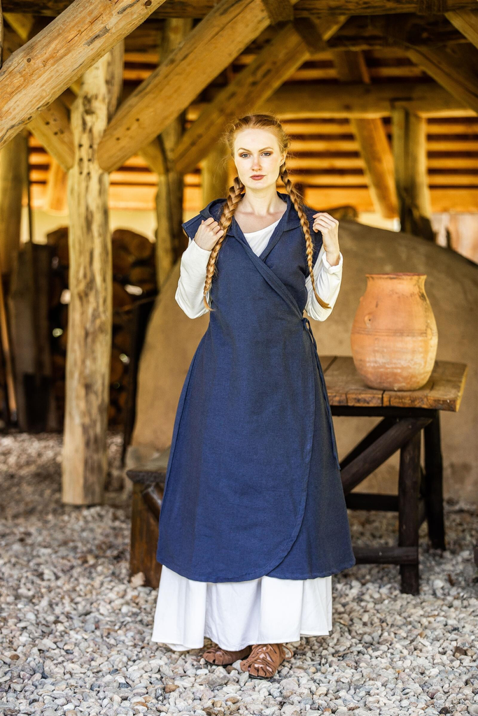 [14468-004] Wickelkleid Überkleid "Gerlin" für Mittelalter & Larp (S/M)
