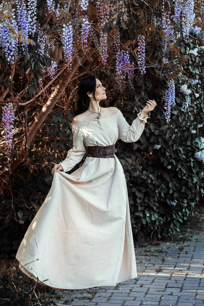 [14475-001] Mittelalterkleid Unterkleid "Renate" langarm bodenlang (XS)