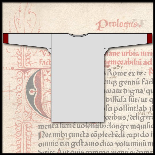 [14675-001] Tunika lang, Ärmel lang und mit Besatz, 100 % Leinen - Gewand aus eigener Schneiderei für Mittelalter und Larp (010 natur)