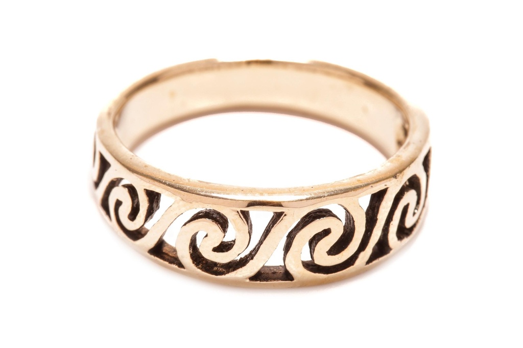 [17161-001] Ring 'Meena' mit Spiralmuster aus Bronze Bronzering (14,5/46)