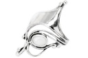 Langer Damenring VENICE aus 925 Silber – 3 cm Silberring mit schimmerndem Perlmutt
