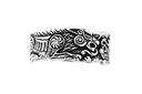 Wikinger-Ring RAVING aus 925 Silber – 10 mm Bandring mit Odins Wölfen Geri & Freki
