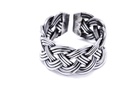Breiter Wikinger-Ring NORCIA aus 925 Silber – 13 mm Verstellbarer Flechtring mit Knotenmuster