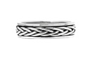 Ring Wira Drehring aus Silber 925 – Wikinger Bandring mit Flechtmuster 5,5 mm