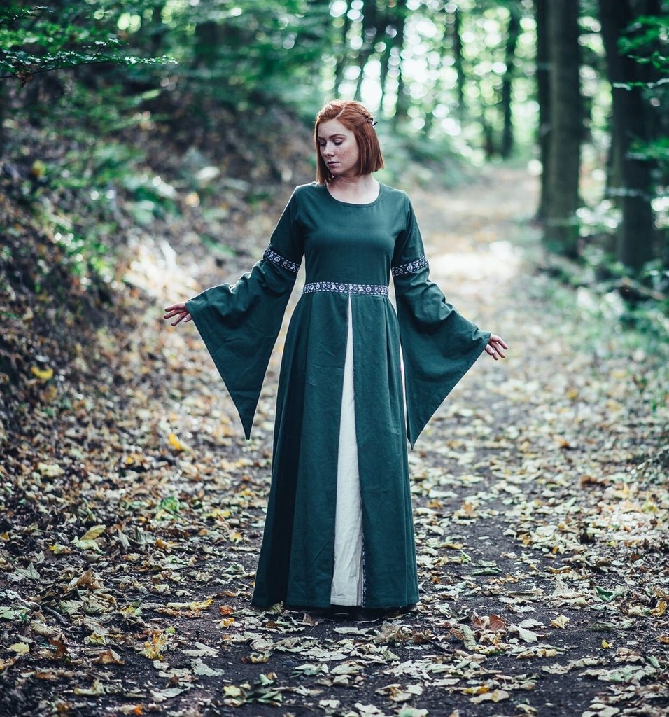 [205-001] Herbstkleid „Ava“ – Romantische Mittelalter-Ästhetik für kühle Tage (XS)