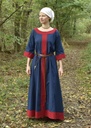 Mittelalterkleid "Gudrun" blau/rot  mit Besatz für Mittelalter & Larp