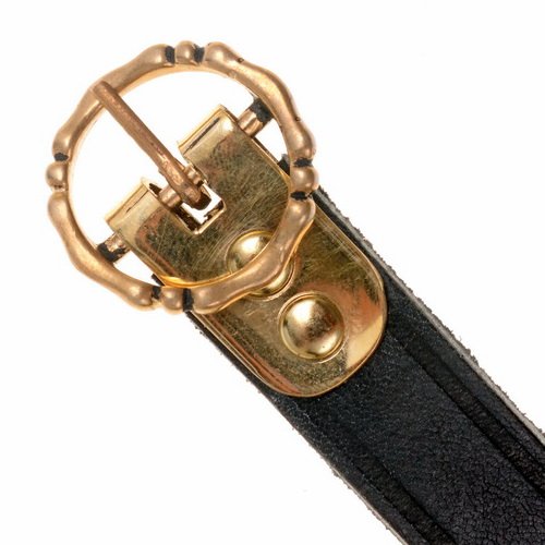 [10 MA-15 Anjou.br] Mittelaltergürtel mit Bronze Schnalle "Anjou" 1,5 cm Ledergürtel Spätmittelalterlicher Gürtel (braun)