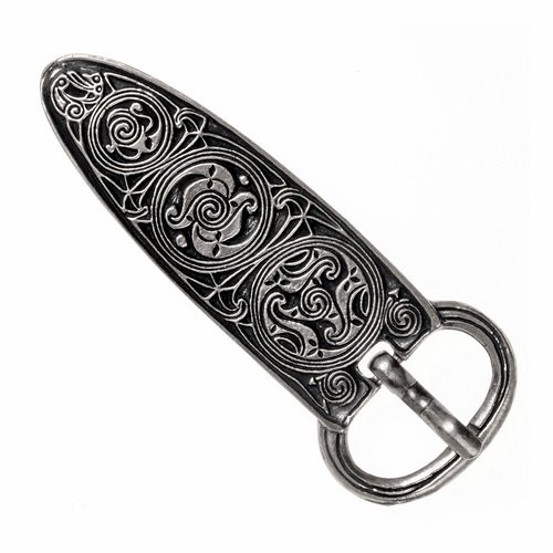 [31657-002] Gürtelschnalle "Lagore"  für 3 cm Gürtel - Mittelalter, Reenactment und Larp (silber)