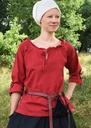 Mittelalter Bluse "Birga" mit Dreiviertel-Arm Rot Baumwolle