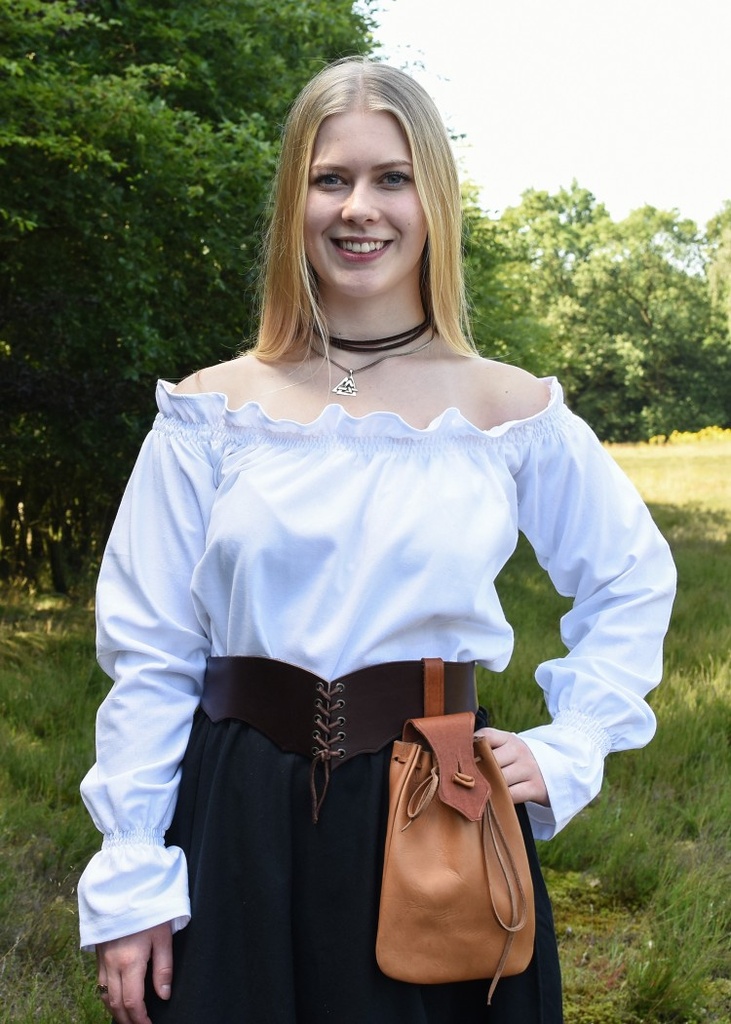 [31971-001] Mittelalterbluse Dörte Carmenbluse weiß 100% Baumwolle Mittelalter Larp (S)