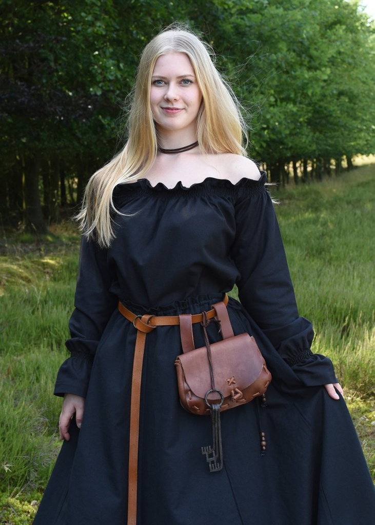 [31972-001] Mittelalterbluse Dörte Carmenbluse schwarz 100% Baumwolle Mittelalter Larp (S)