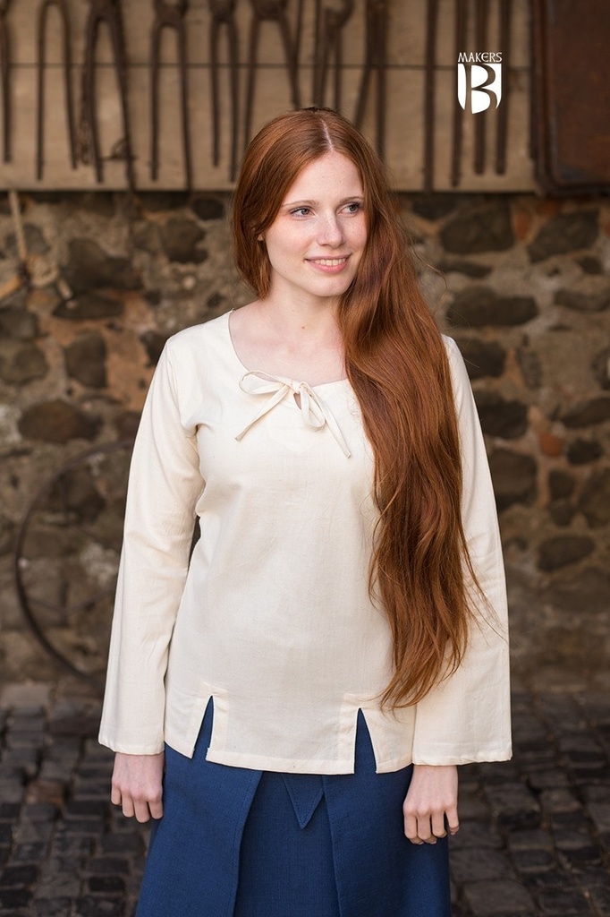 [31995-001] Mittelalterbluse Lysia natur 100% Baumwolle Mittelalter Larp (S)