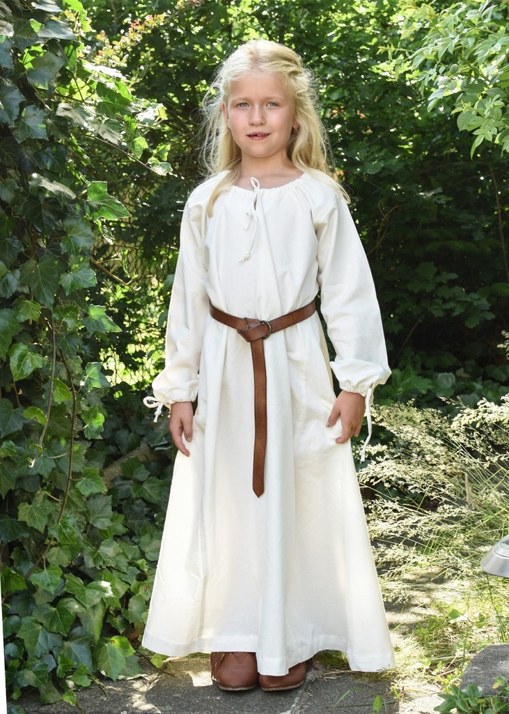 [32018-001] Kinder Mittelalterkleid Ana natur100% Baumwolle - Gewand für Mittelalter, Larp und Reenactment (110)