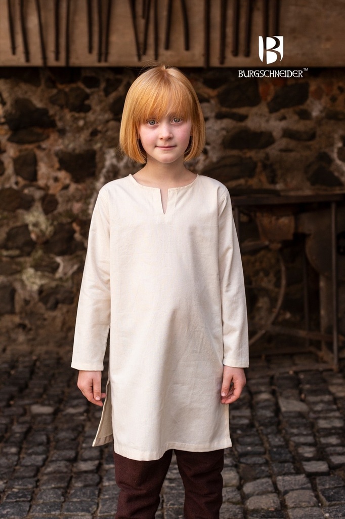 [32020-001] Kinder Tunika Leifsson natur, Baumwolle - Gewand für Mittelalter, Larp und Reenactment (104)