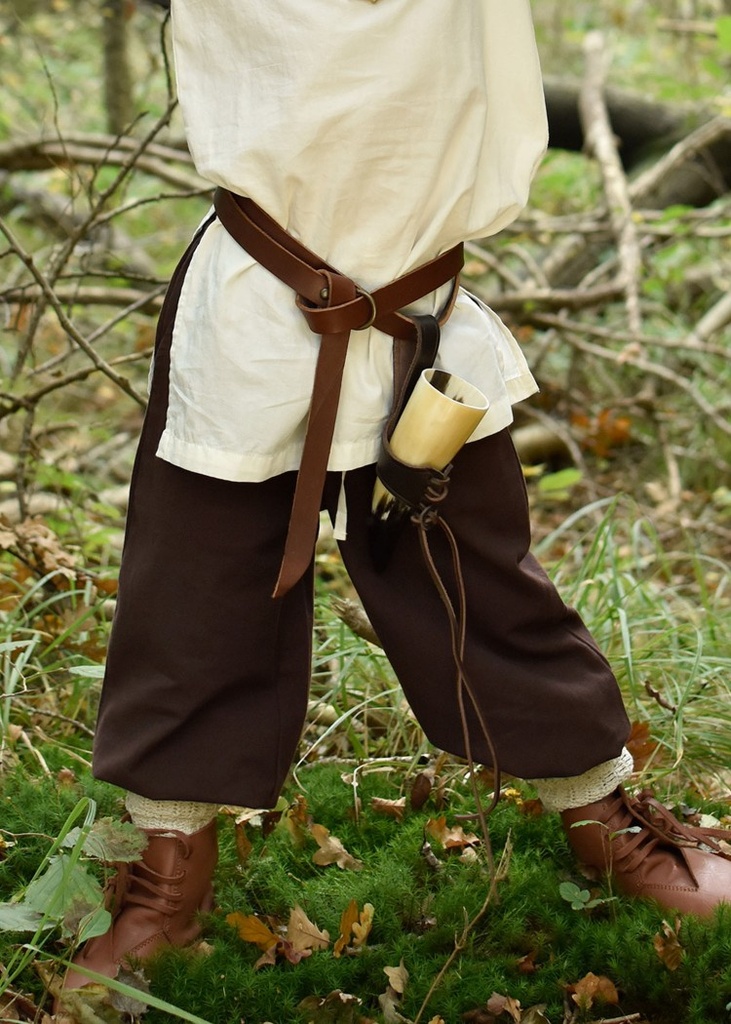 [32025-001] Kinderhose Mittelalterhose für Kinder Thore braun-natur aus Baumwolle - Gewand für Mittelalter, Larp und Reenactment (110)