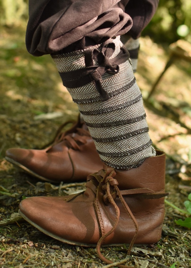 [32035-001] Wikinger Wadenwickel für Kinder - Gewand für Mittelalter, Larp und Reenactment (blau-natur)