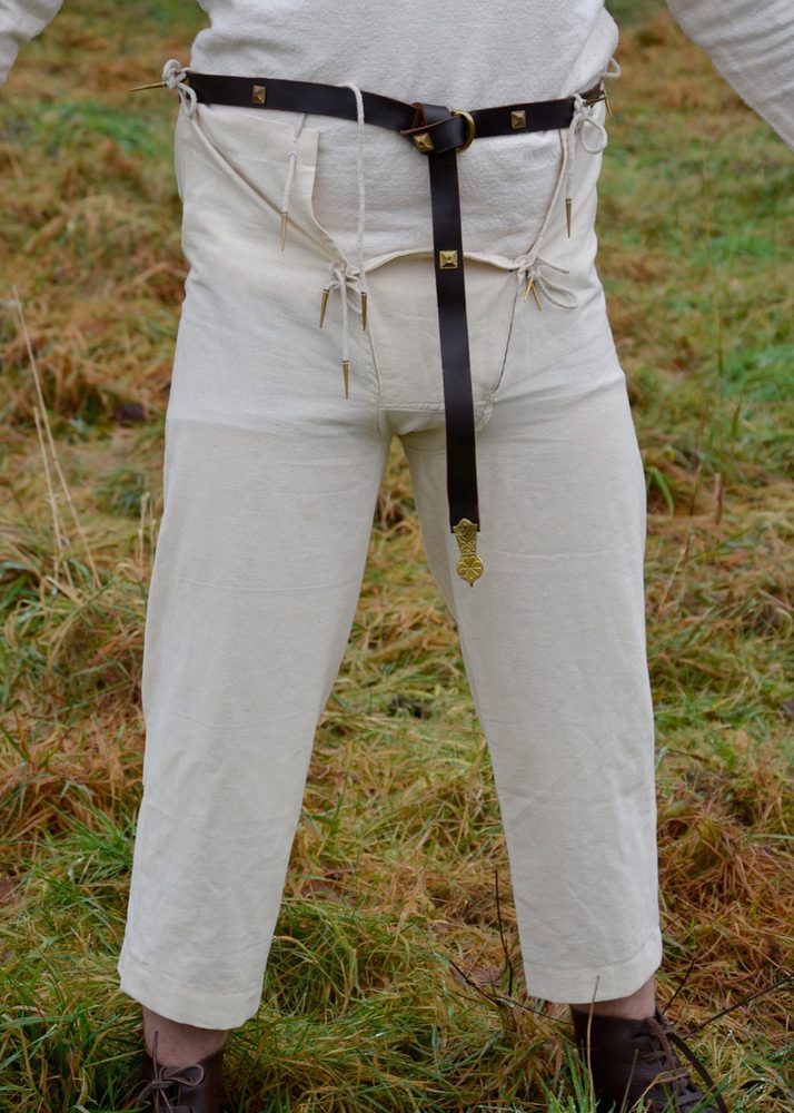 Mittelalterhose aus Baumwolle mit Nesteln, naturfarben - Spätmittelalter Look von Mittelalter Shopping