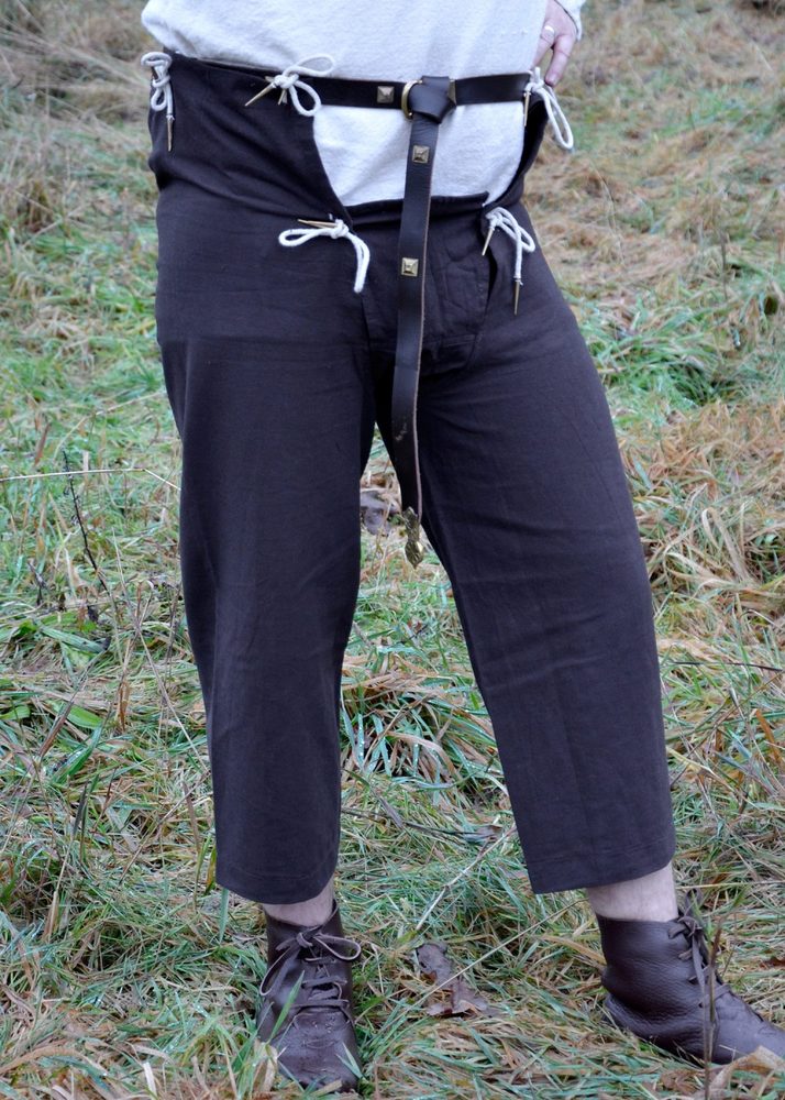 Mittelalterhose aus Baumwolle mit Nesteln, braun - Spätmittelalter Look von Mittelalter Shopping