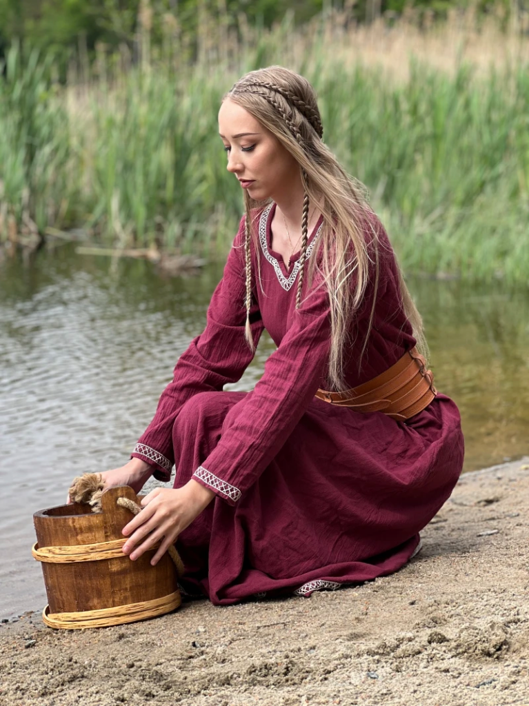 [32201-002] Wikingerkleid Tunika "Brigida" - Frühmittelalterliches Gewand Wikinger Kelten (XS)