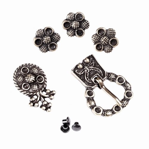 [32226-001] Mittelalter-Gürtel DIY Set "London" in messing oder silber (silberfarben)