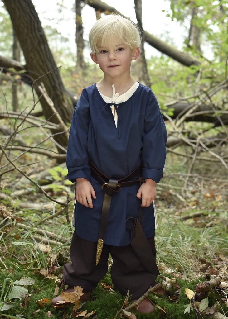 [35109-001] Kinder Tunika Arn blau, Baumwolle - Gewand für Mittelalter, Larp und Reenactment (110)