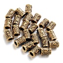 24 Bartperlen "Runen"  - 6 mm Loch - Bartschmuck