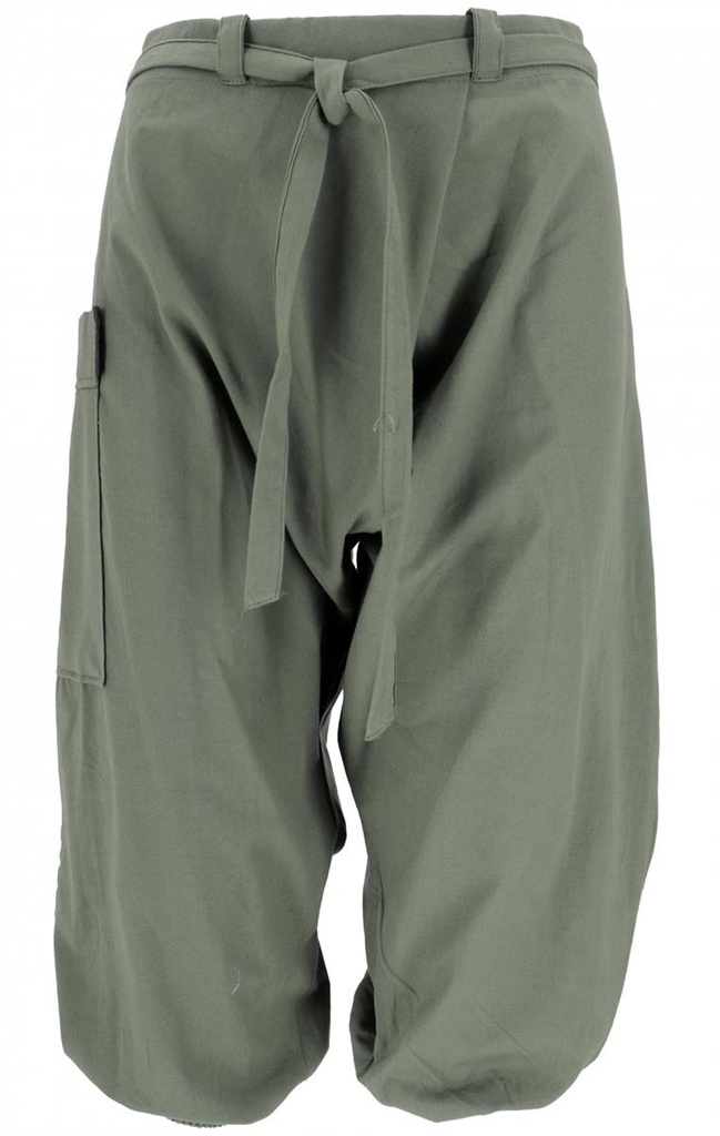 [35240-001] Baggy Shorts, Sarouel Hose - khakigrün - Ethno Goa Hippie Mode (S)