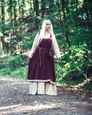 Überkleid "Halla"- handgestickte Bordüre Rot - Schürze Wikinger Gewand - Mittelalter Larp
