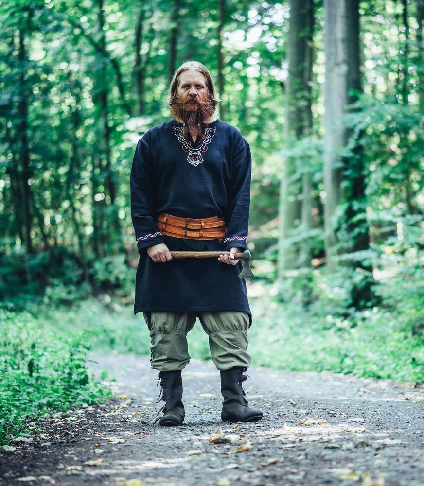 [35323-001] Wikingerhose mit Beinschnürung "Magnus" Hanf Baumwolle - Mittelalter Gewand Larp & Reenactment (S)