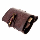 Tranktasche mit wikingerzeitlichem Pfriem-Verschluss - inkl. 3 oder 5 Flaschen - Leder braun oder schwarz