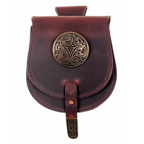 [01 T-KL Trisk.br] Tarsoly-Tasche - klein / Triskele (braun)