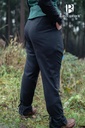 Hose Kerga – Schwarze Mittelalterliche Baumwollhose mit Knöchelschnürung und Taschen 