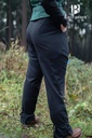 Hose Kerga – Schwarze Mittelalterliche Baumwollhose mit Knöchelschnürung und Taschen 