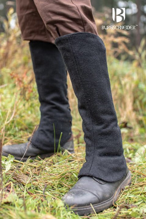 [35447-001] Beinstulpen Seran - Schwarz - Mittelalterliches vom Burgschneider - Ranger Kollektion (S)