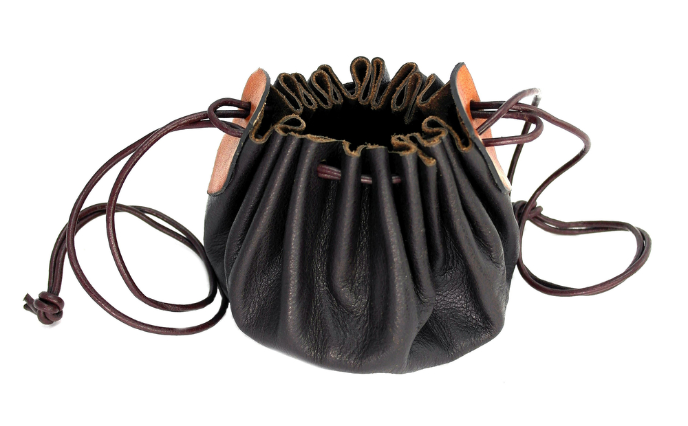 Lederbeutel "ODO" aus Glattleder -Mittelalter Reenactment, Larp & Fantasy Accessoire